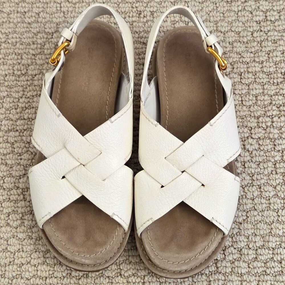 Car Shoe by PRADA White Sandal Size 36 1/2